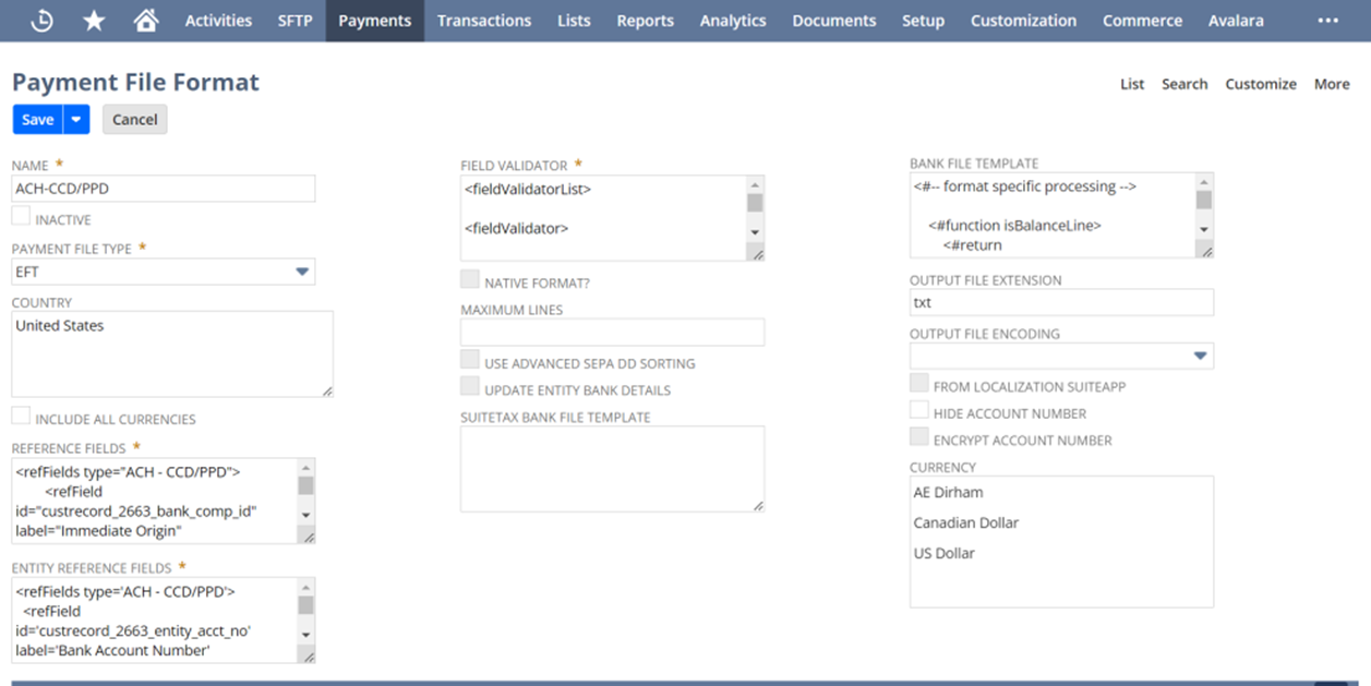 NetSuite Electronic Bank Payments