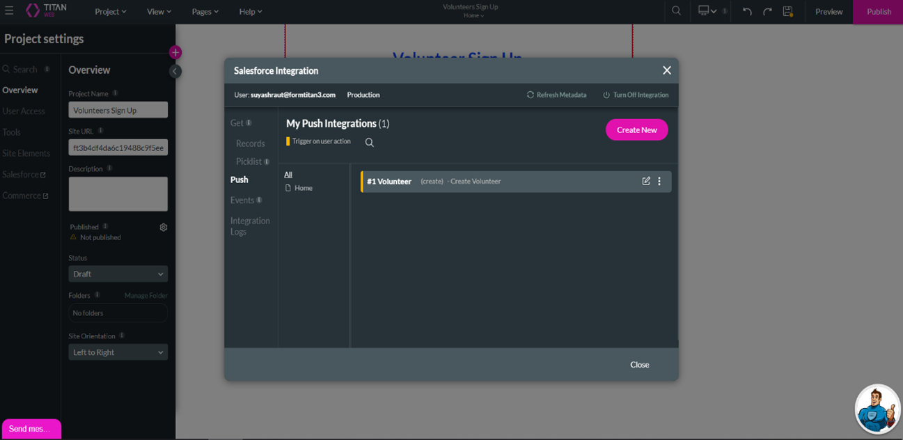 Integrating Form Titan with Salesforce