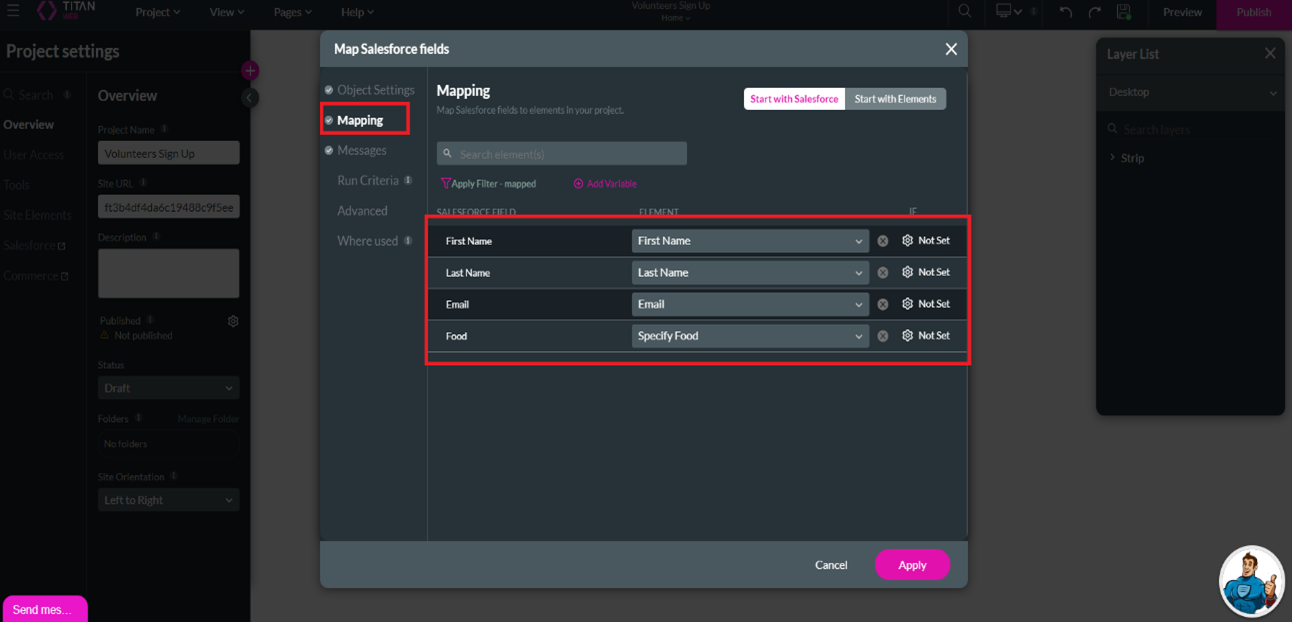 Integrating Form Titan with Salesforce