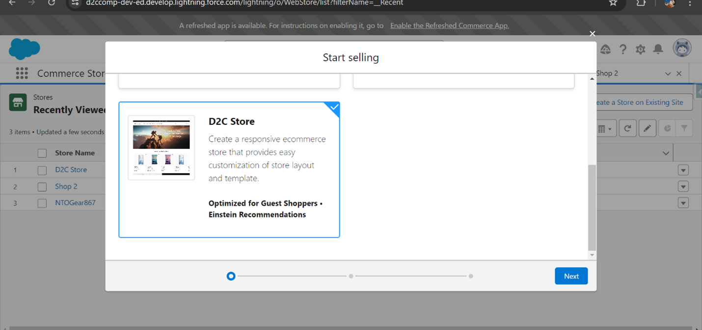 Salesforce D2C Commerce Setup